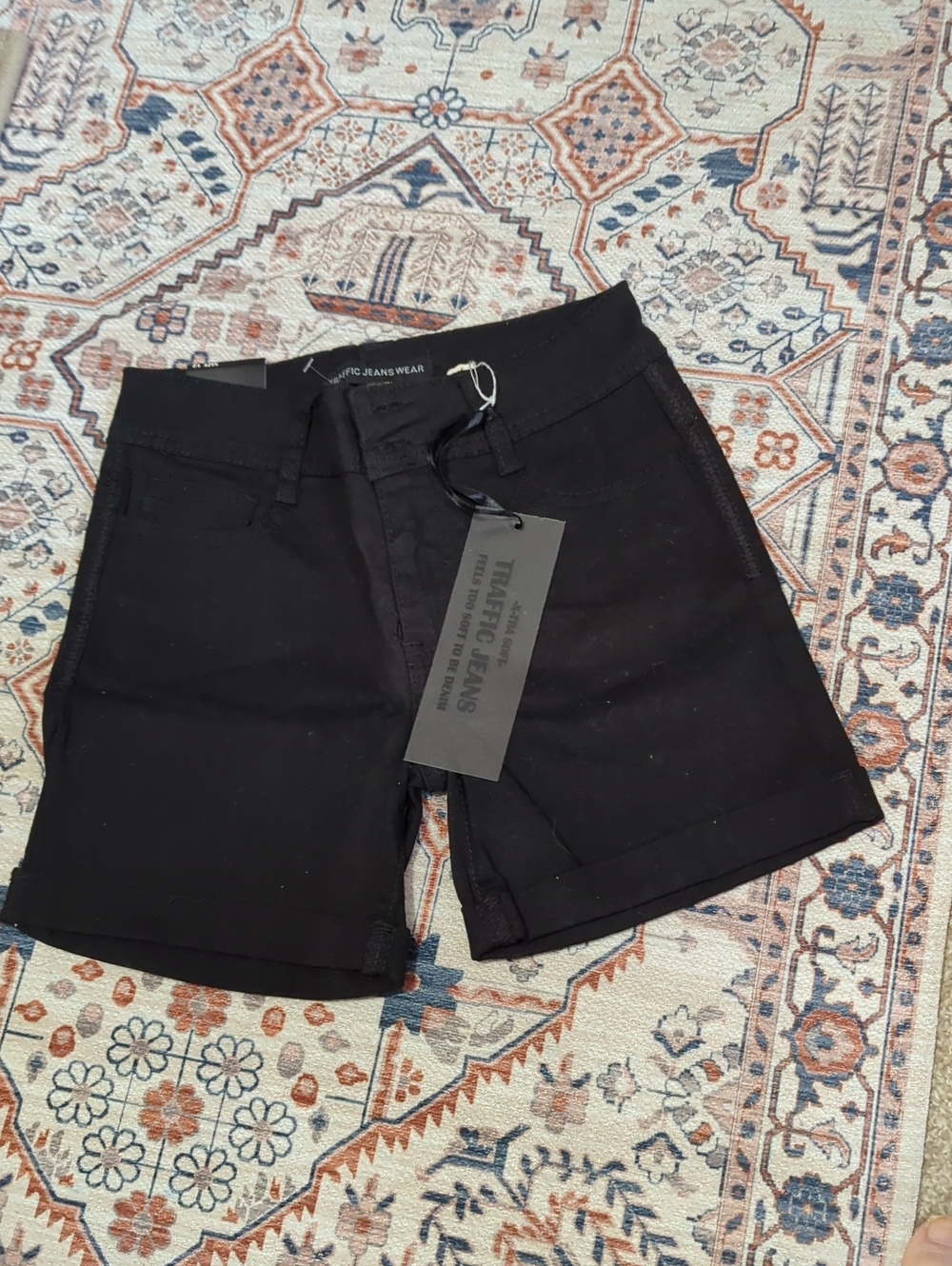 Black Flat-Front Shorts Traffic Girls Jeans NWT Size 12